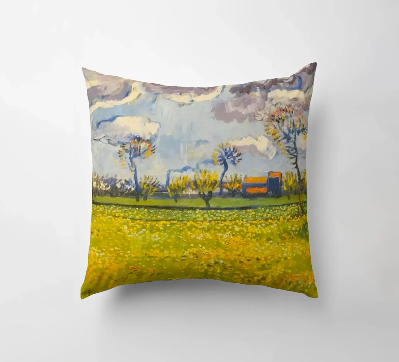 field with cloudy sun cuscino da melts