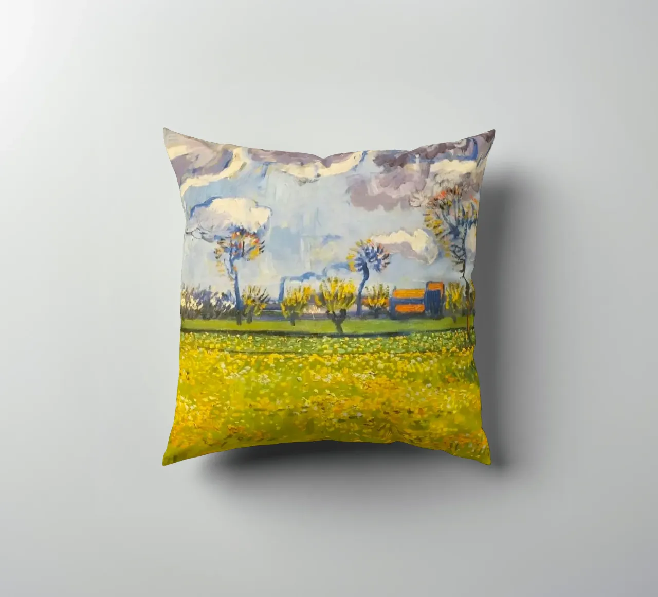 field with cloudy sun cuscino da melts
