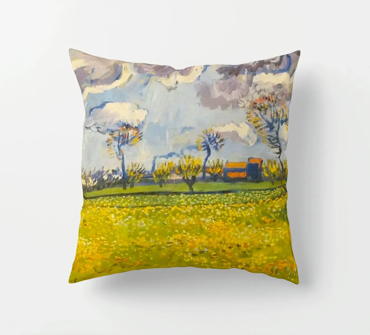 field with cloudy sun cuscino da melts