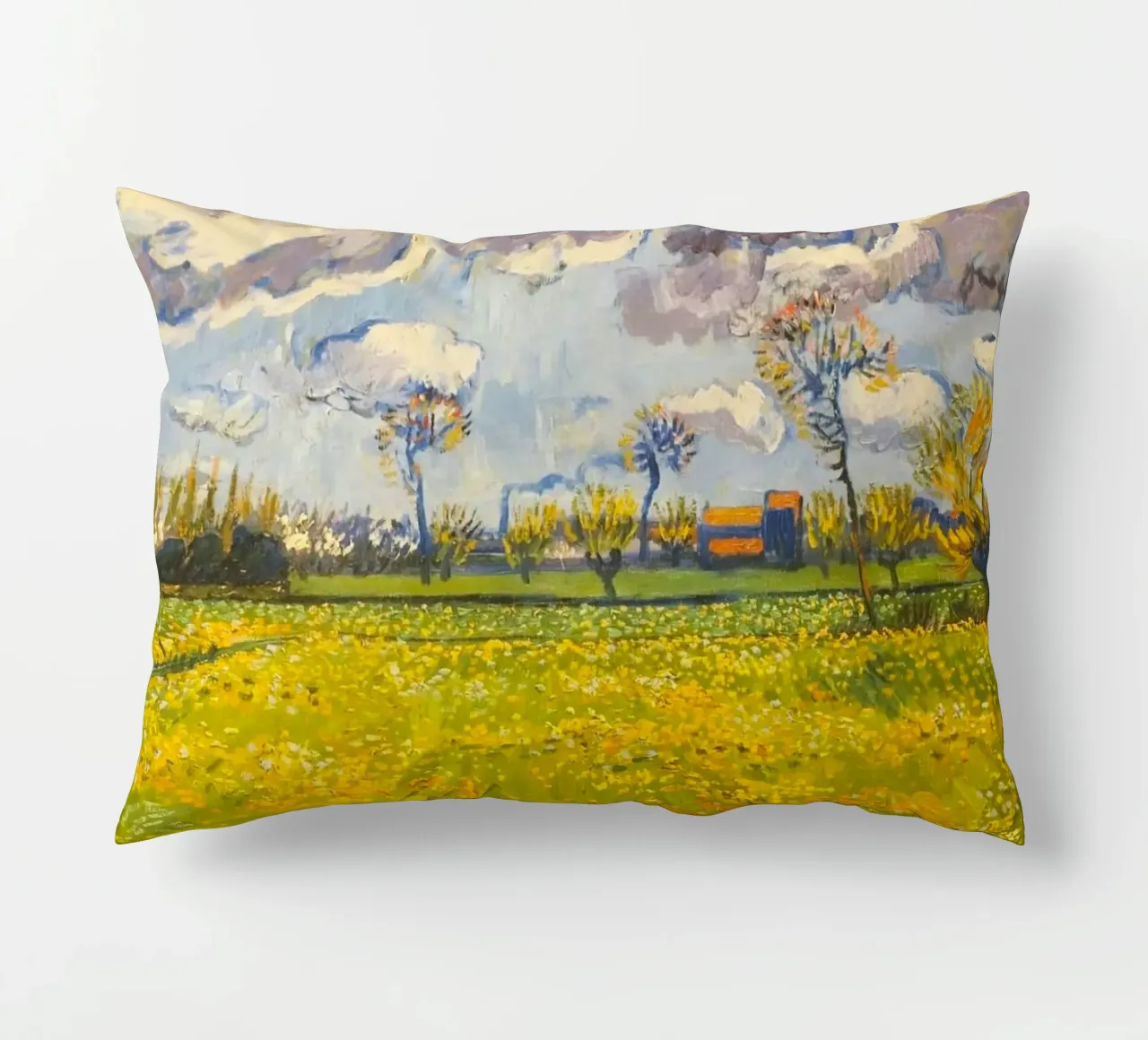 field with cloudy sun cuscino da melts