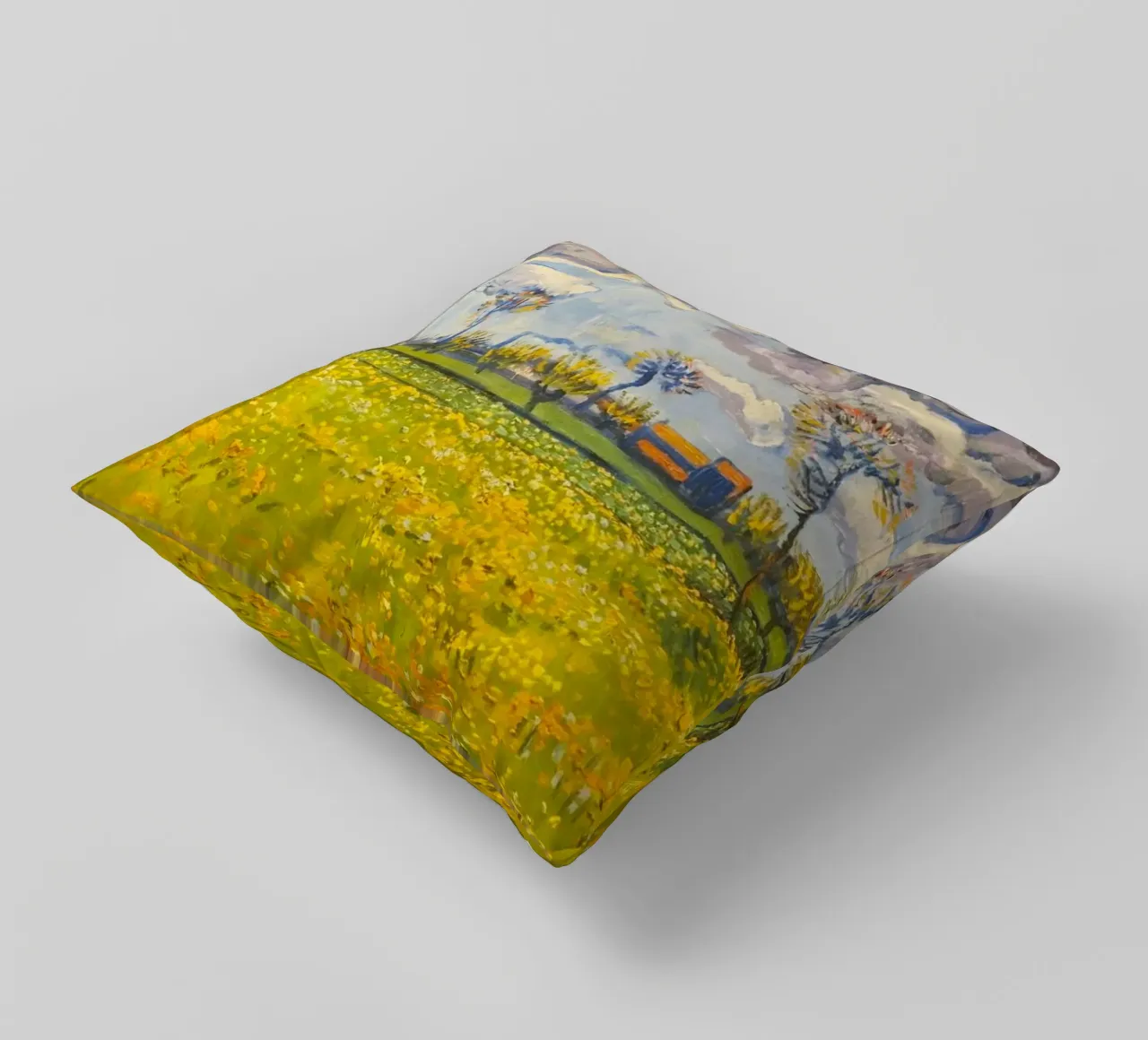 field with cloudy sun cuscino da melts