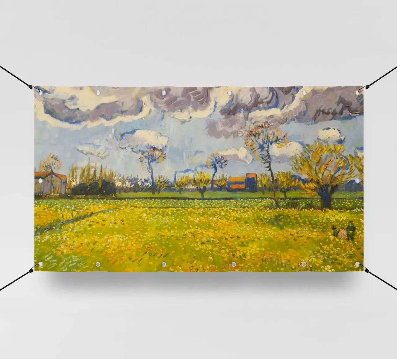 field with cloudy sun telo in pvc da melts