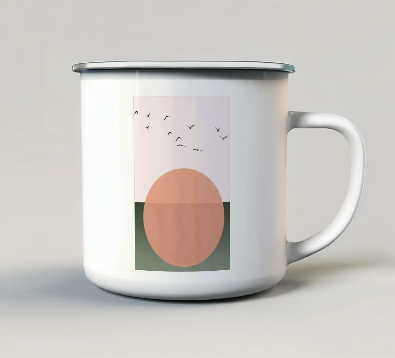 birds with sunset shadow tazza in smalto da melts