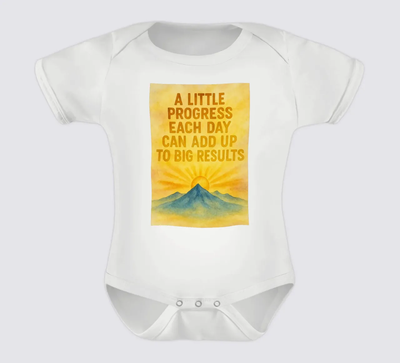 ein kleiner Fortschritt jeden Tag kann zu einem großen Ergebnis führen Kurzarm Babybody von cepeducks