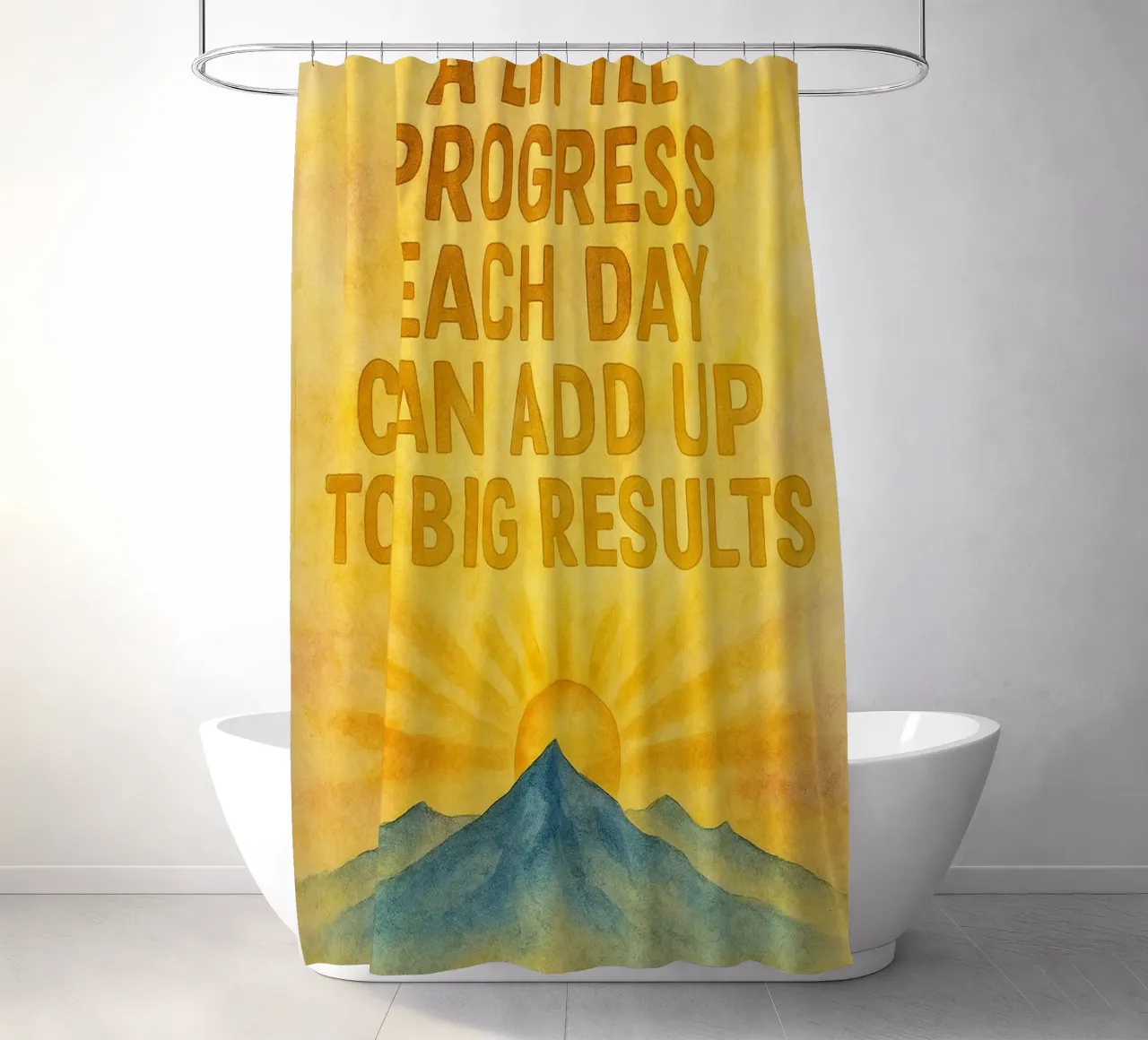 a little progress each day can add up to big result shower curtain by cepeducks