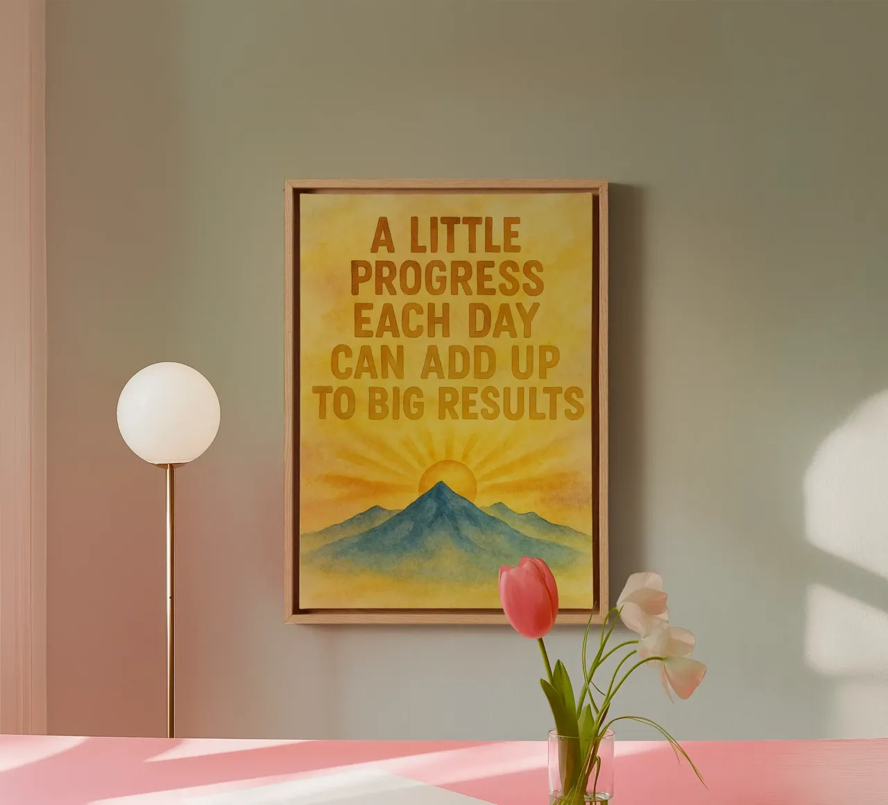 a little progress each day can add up to big result canvas with Floater frame by cepeducks