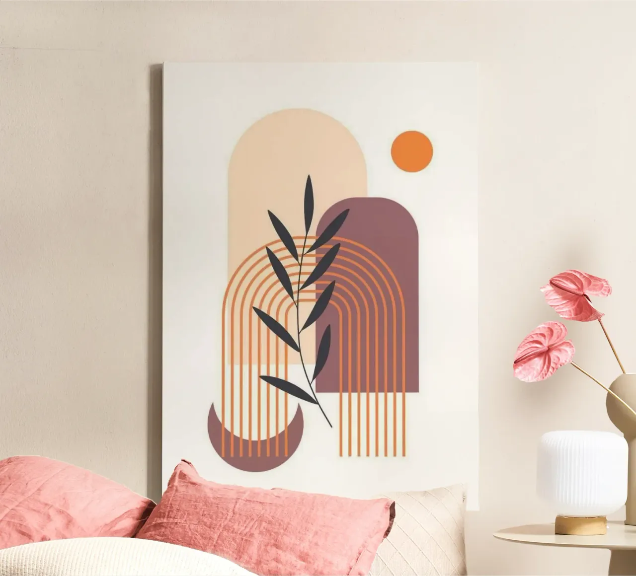 line shape in branch Leinwand mit Schattenfugenrahmen von melts