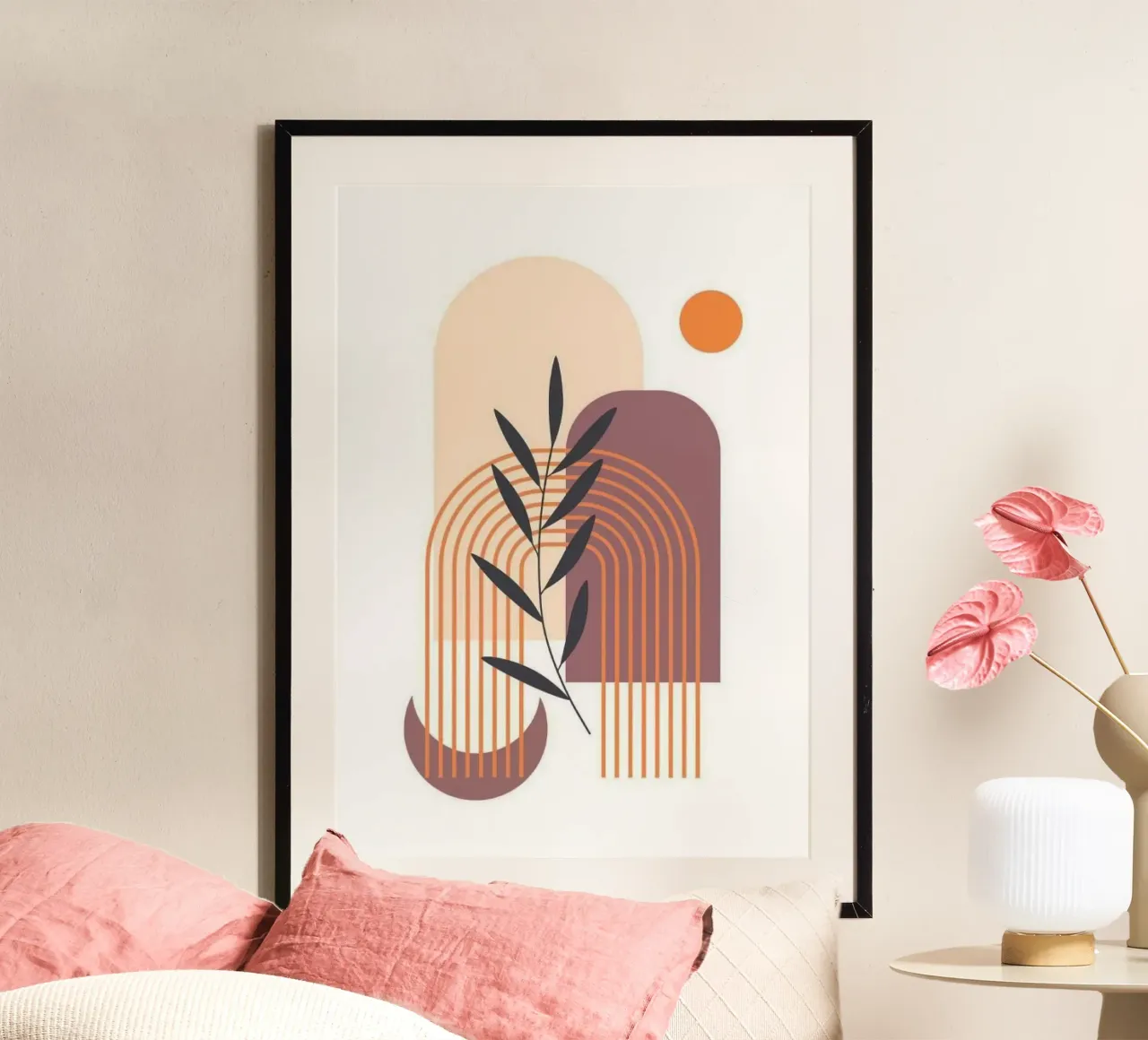 line shape in branch poster con telaio in plastica da melts