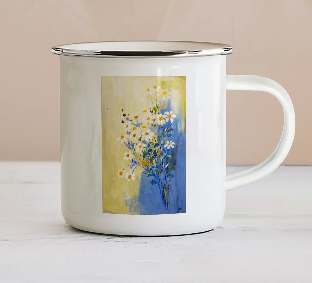 flower and color on wall tazza in smalto da melts