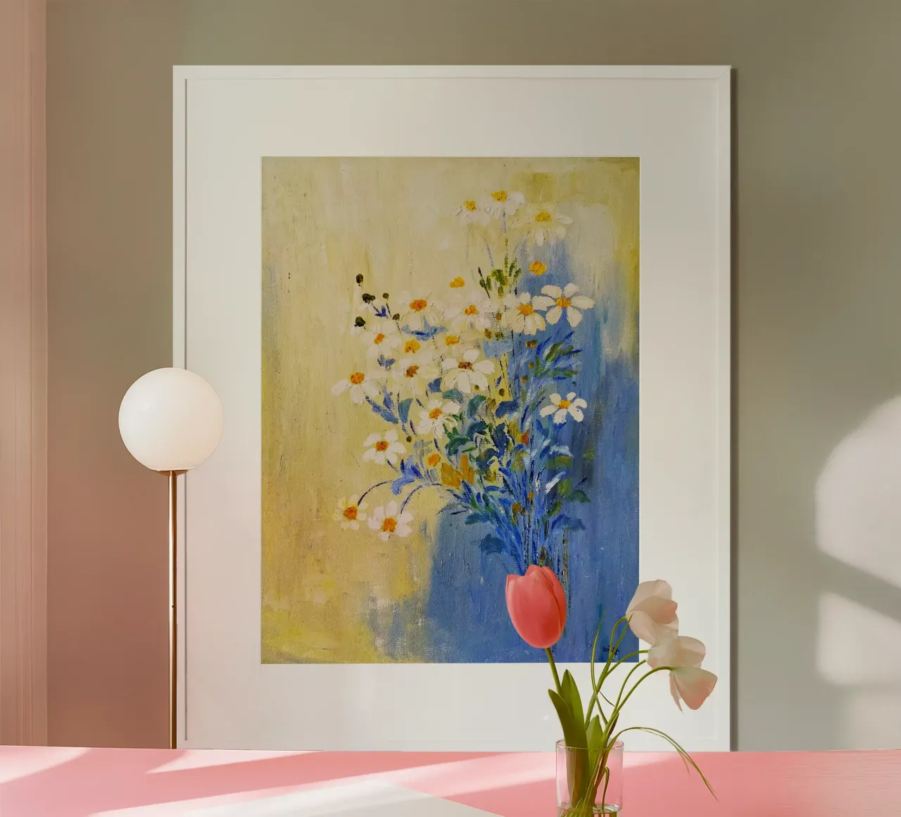 flower and color on wall poster con telaio in legno da melts