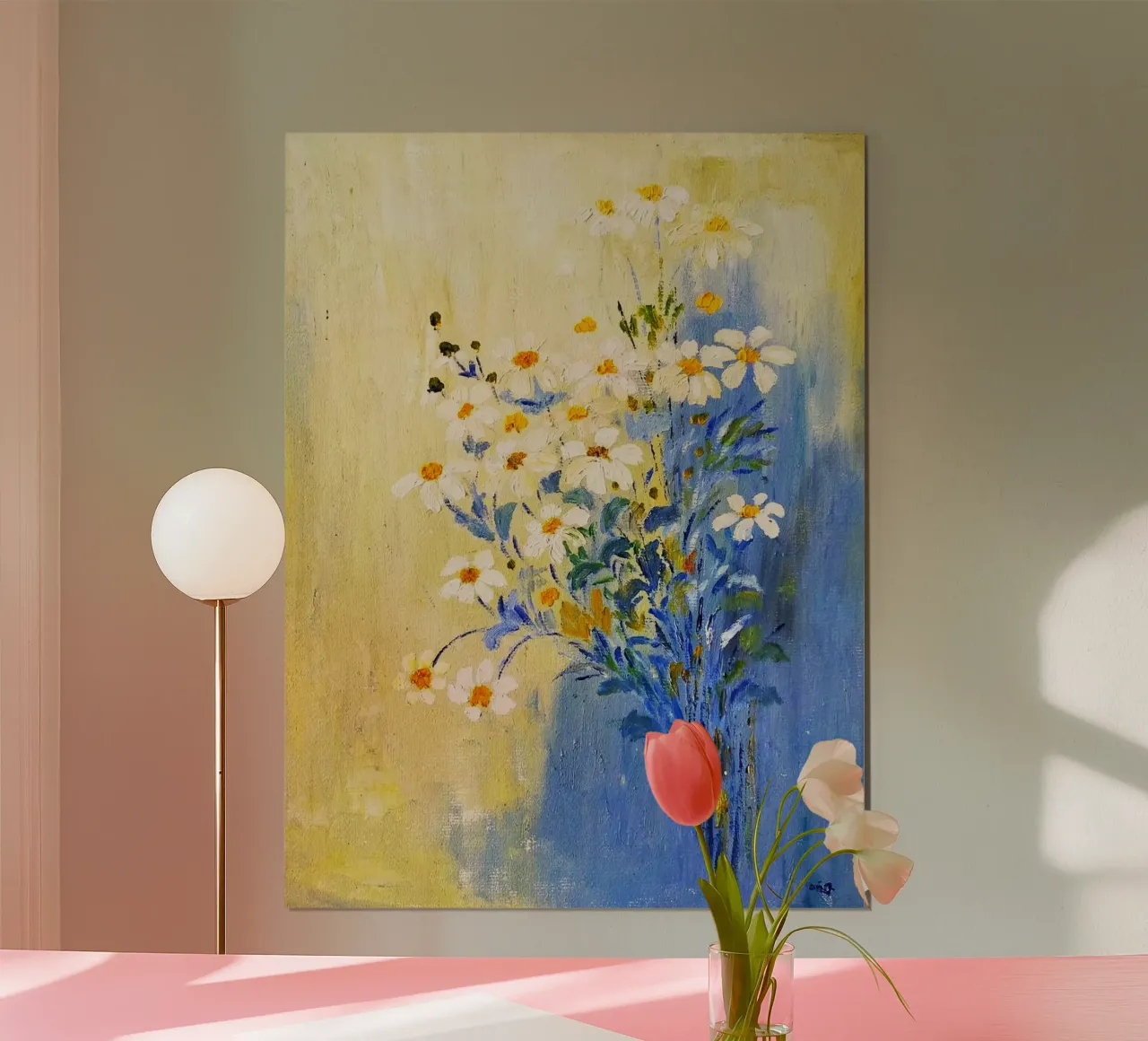 flower and color on wall poster con telaio in legno da melts