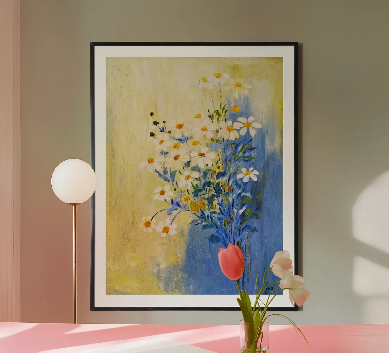 flower and color on wall poster con telaio in legno da melts