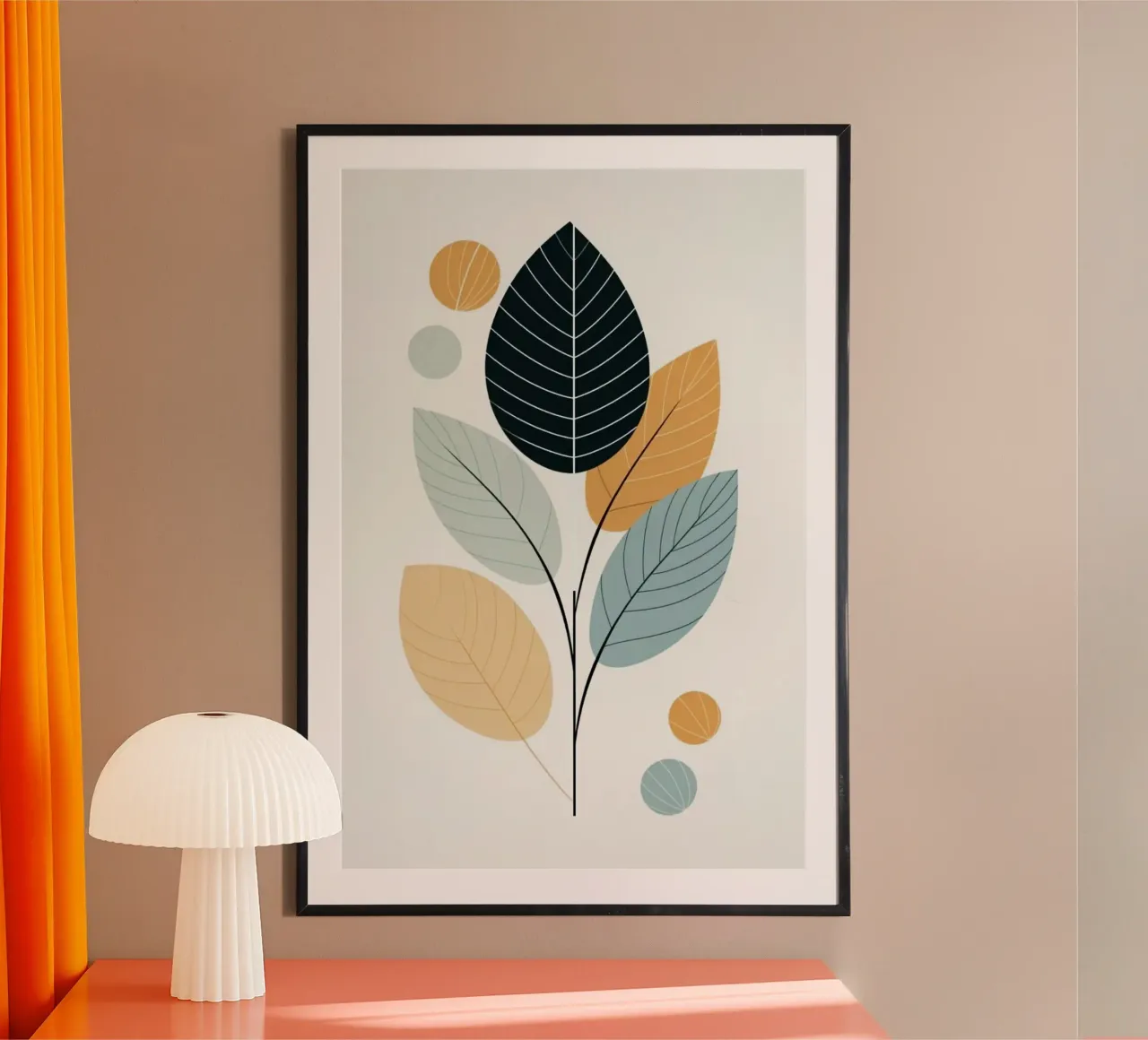 leaf colorful poster con telaio in alluminio da melts