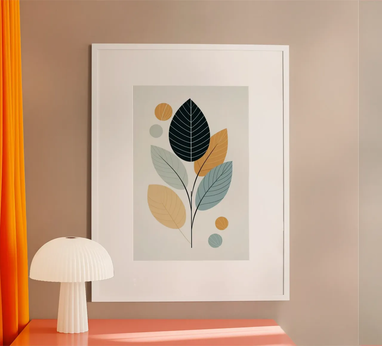 leaf colorful poster con telaio in alluminio da melts
