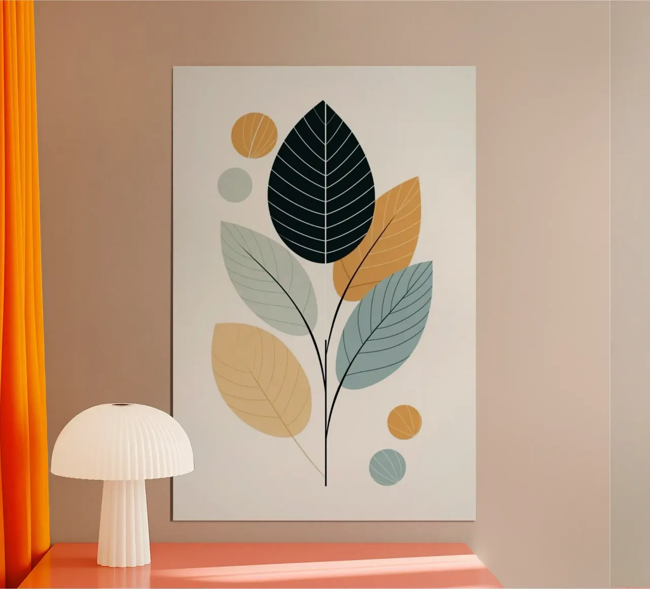leaf colorful poster con telaio in alluminio da melts