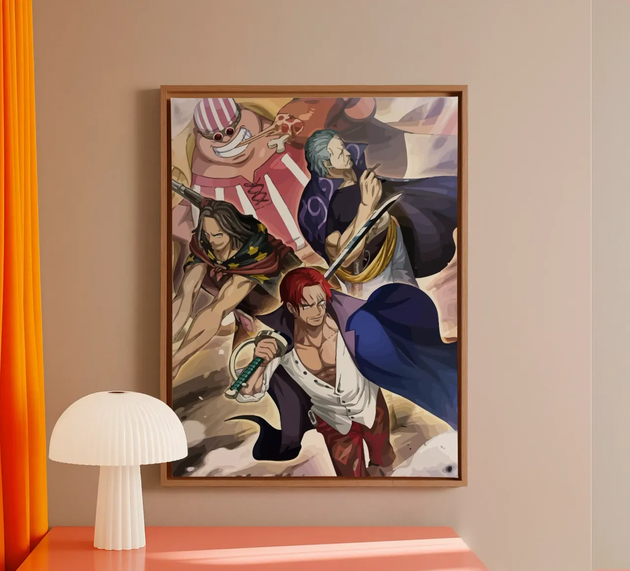 Akagami Pirates One Piece tela con Cornice a cassetta da Dumery Art