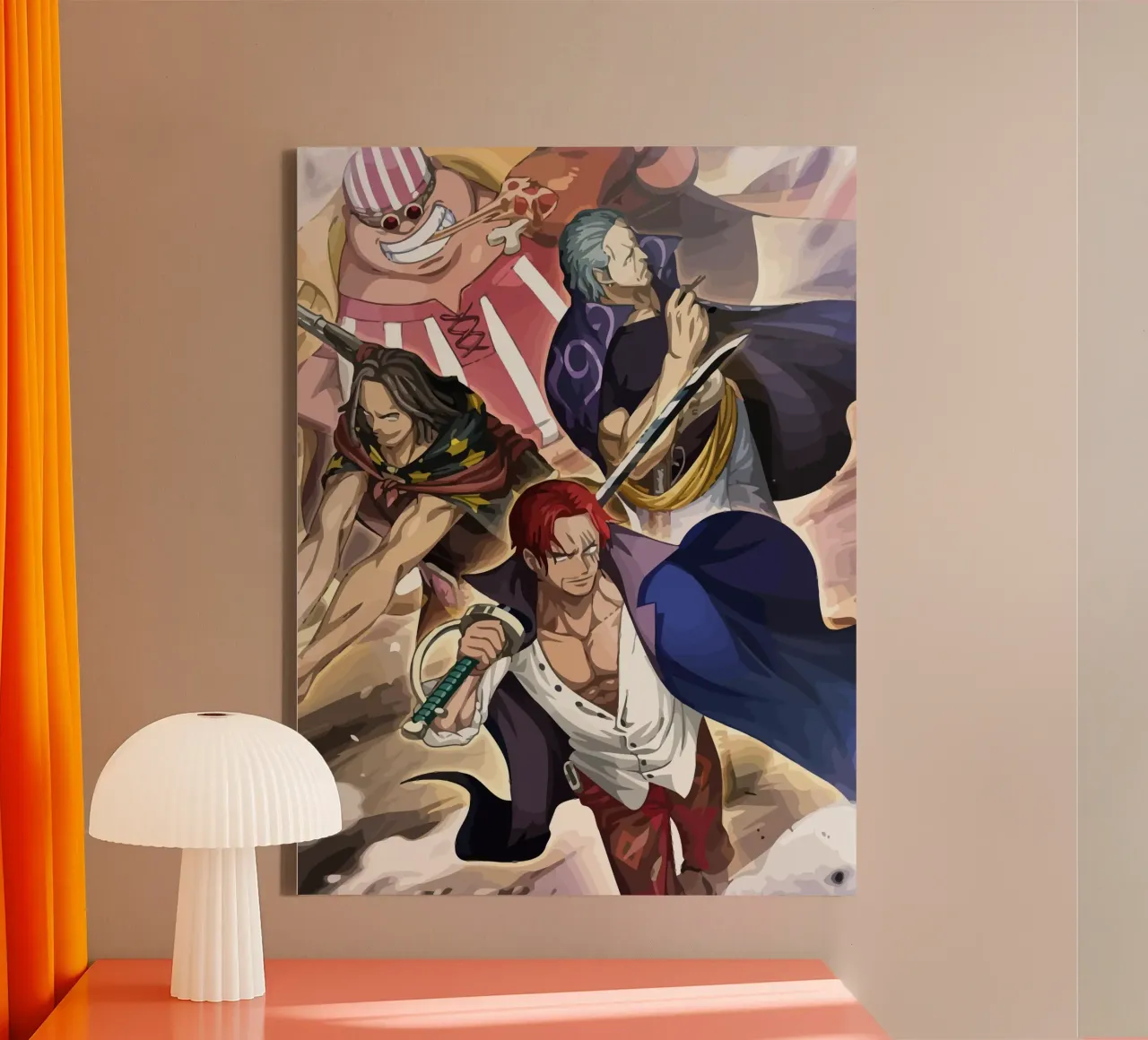 Akagami Pirates One Piece tela con Cornice a cassetta da Dumery Art