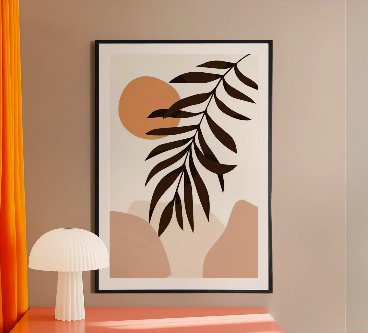 line shape branch curve poster con telaio in alluminio da hamily