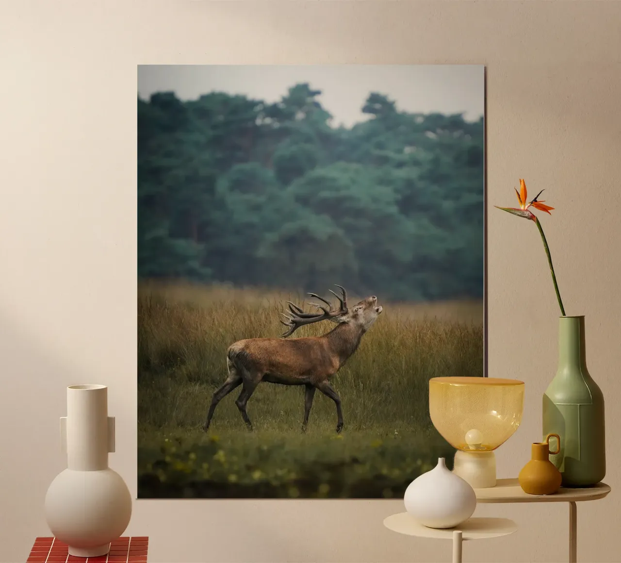 Stagione dell'accoppiamento del cervo rosso poster da Tom's Wildlife
