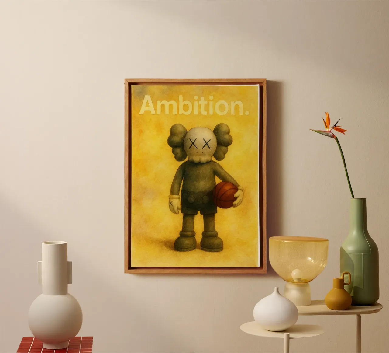 ambitie grappige pop basketbal canvas met Baklijst van cepeducks