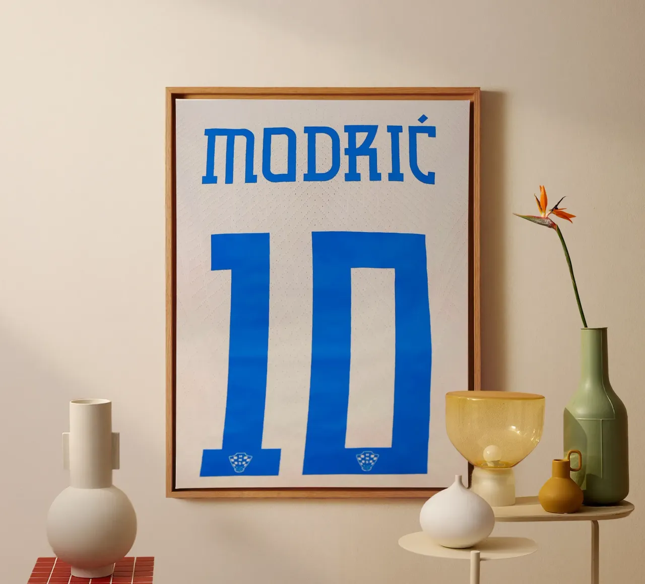 Kroatië Nationaal Elftal Trui Nummer 10 Modrić canvas met Baklijst van dark eagle