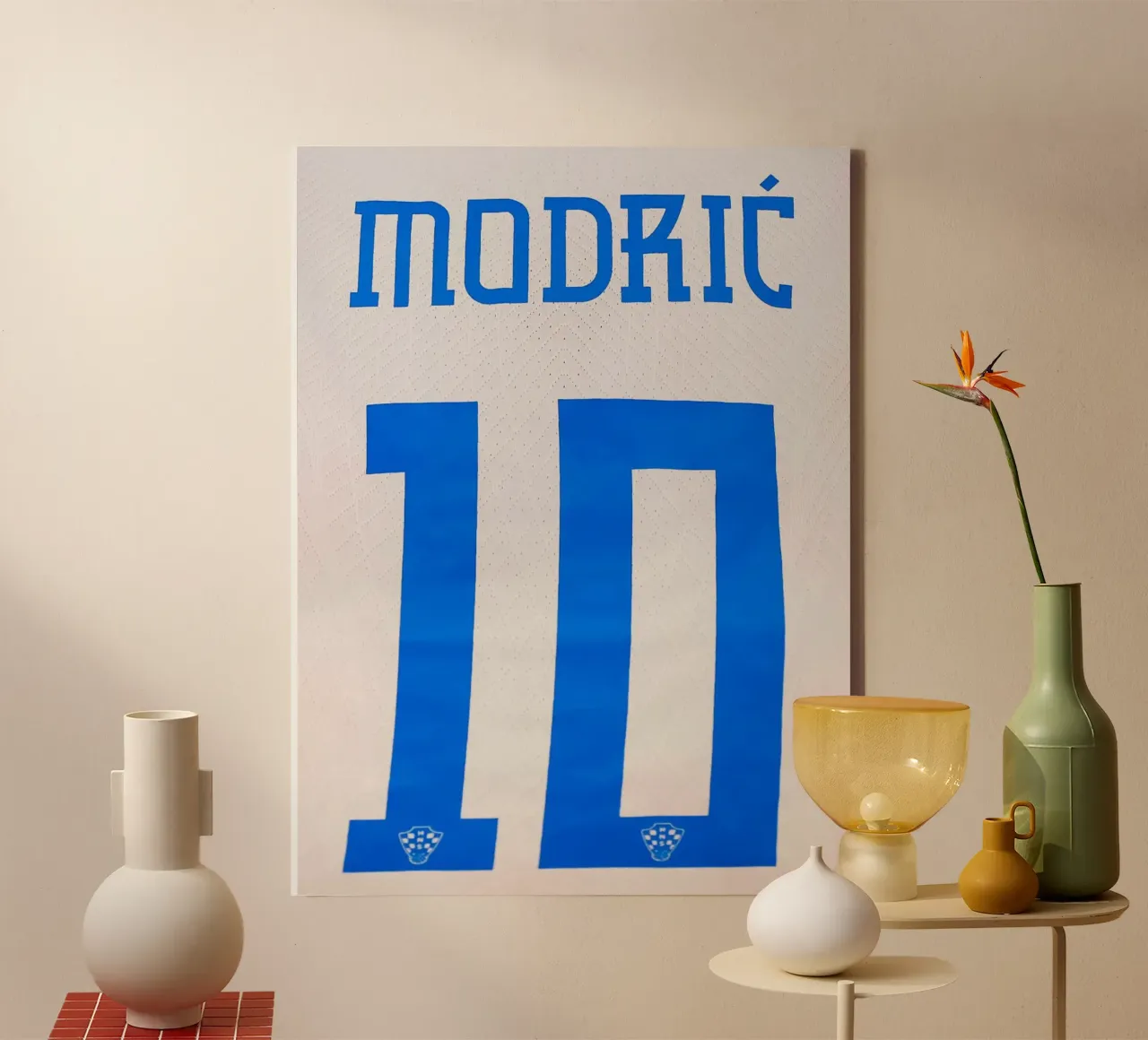Kroatië Nationaal Elftal Trui Nummer 10 Modrić canvas met Baklijst van dark eagle
