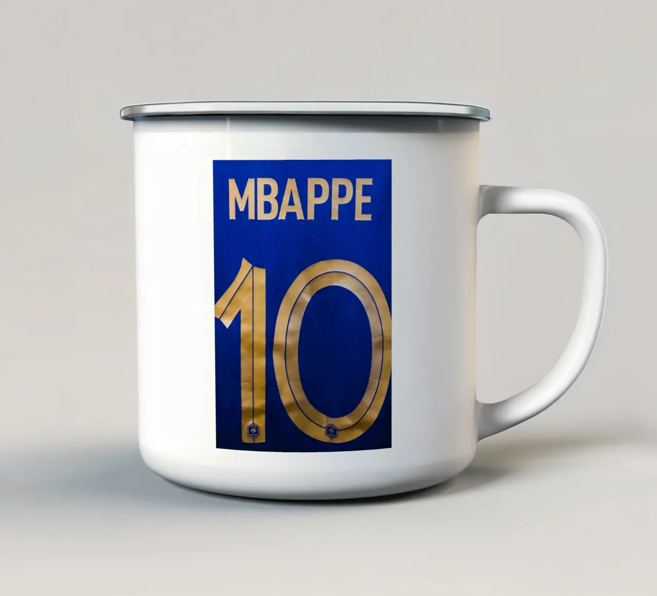 Maglia della Nazionale francese numero 10 Mbappé tazza in smalto da dark eagle