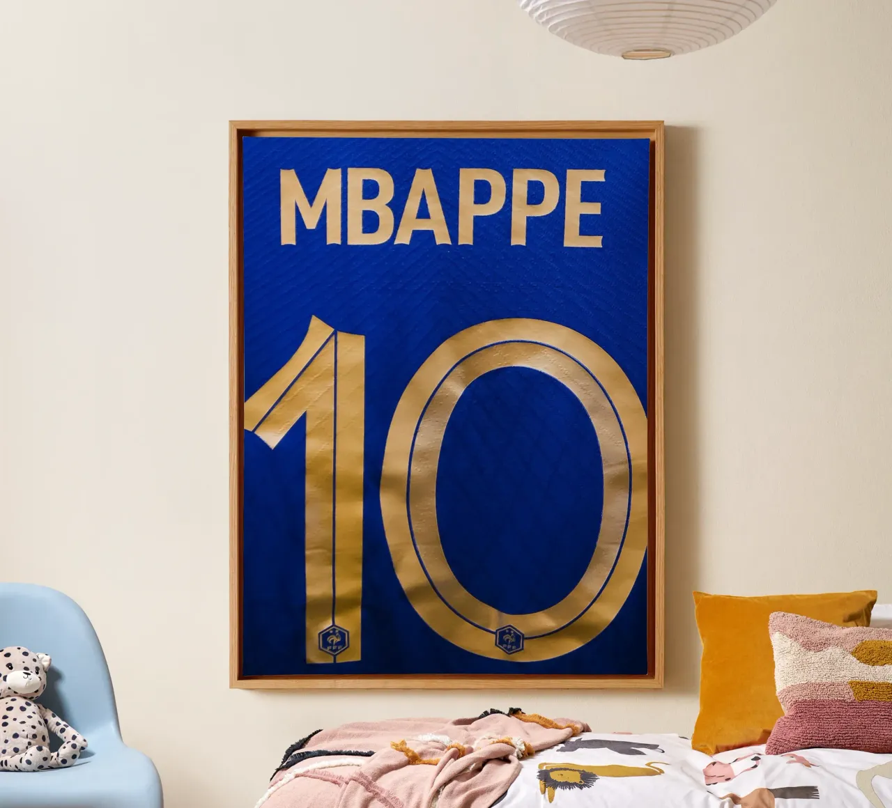 Maglia della Nazionale francese numero 10 Mbappé tela con Cornice a cassetta da dark eagle