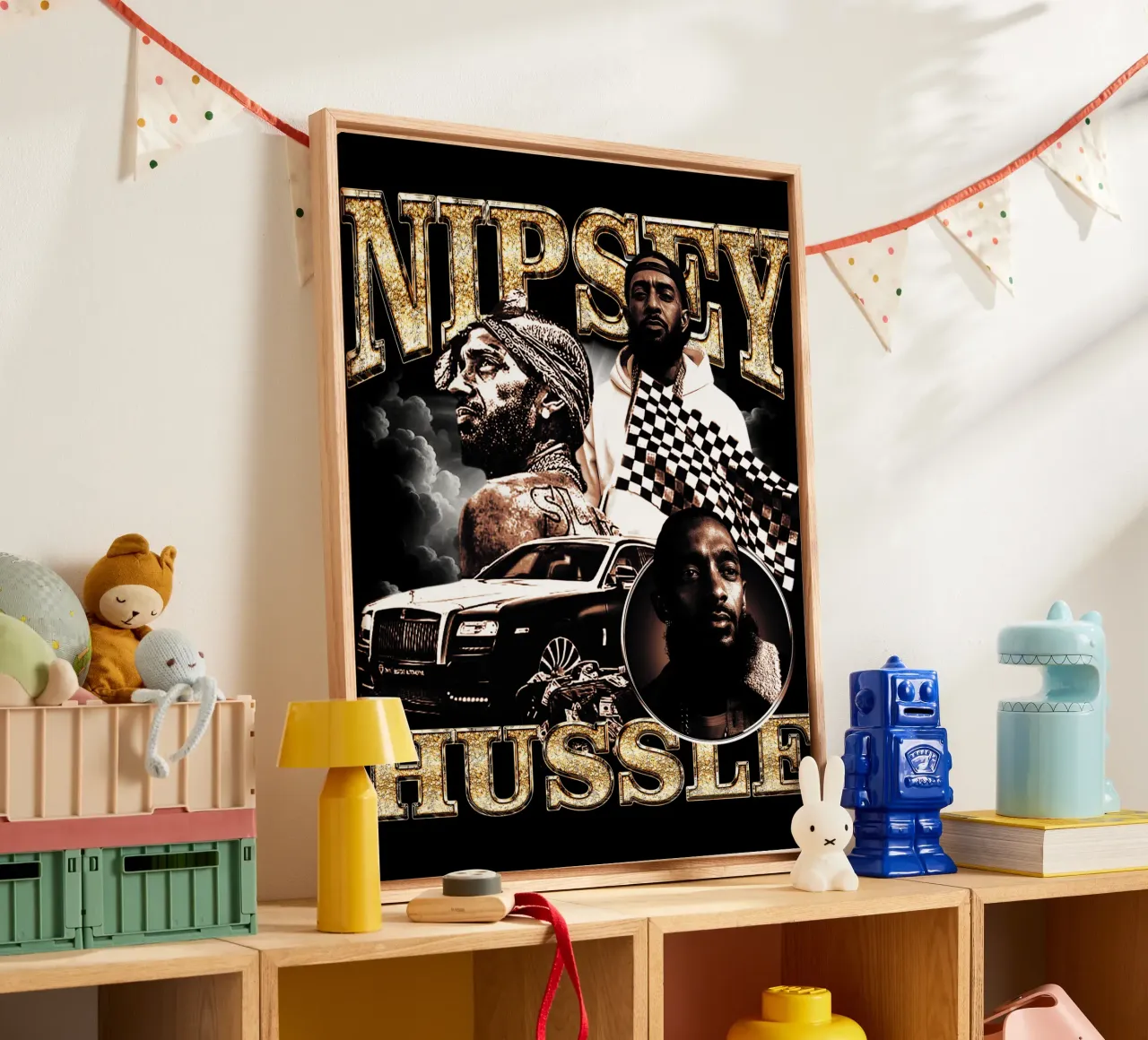Vintage Rap Nipsey Hussle tela con Cornice a cassetta da itzmyui