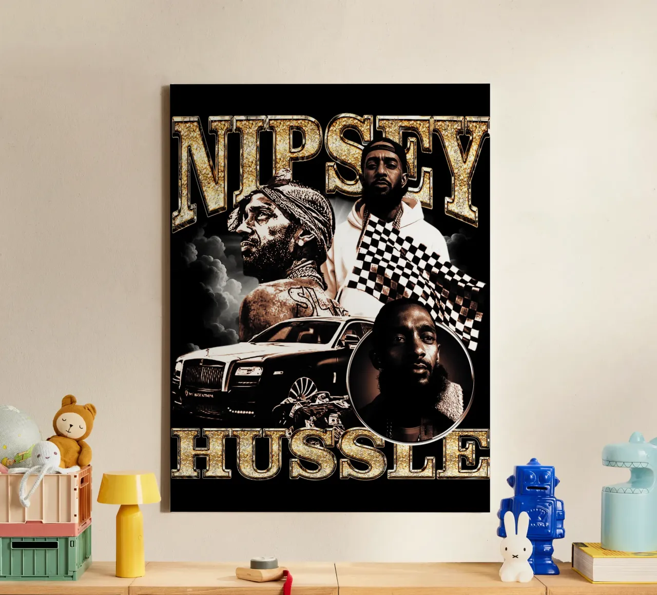 Vintage Rap Nipsey Hussle tela con Cornice a cassetta da itzmyui