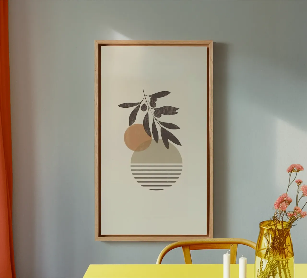 circle line moon canvas with Floater frame by hamily