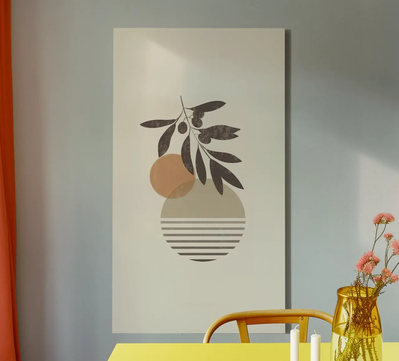 circle line moon canvas with Floater frame by hamily