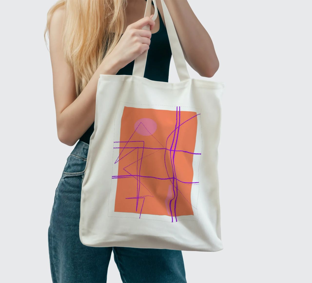 Angular Lines No 11 borsa in juta da treechild