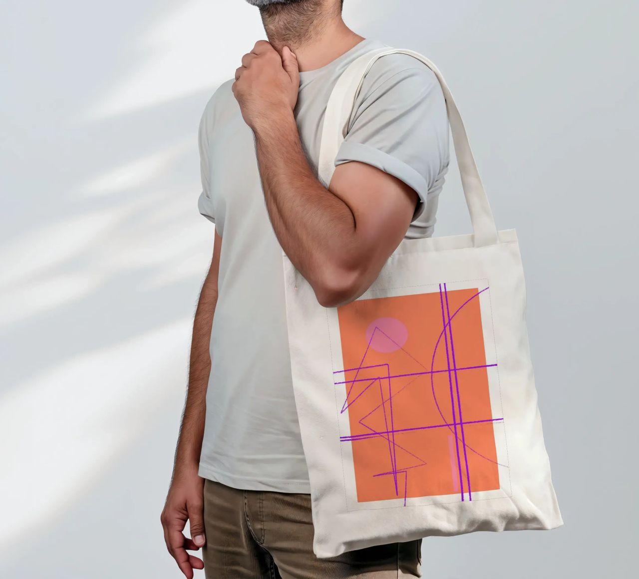 Angular Lines No 11 borsa in juta da treechild