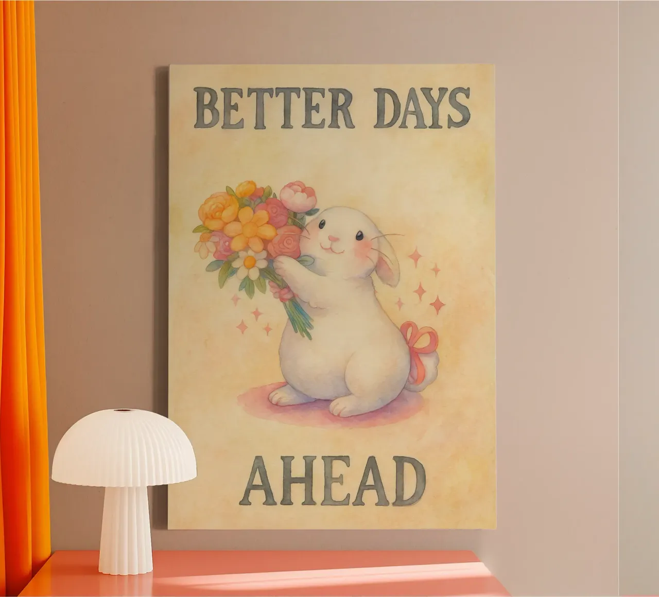 better days ahead funny rabbit canvas with Floater frame by cepeducks