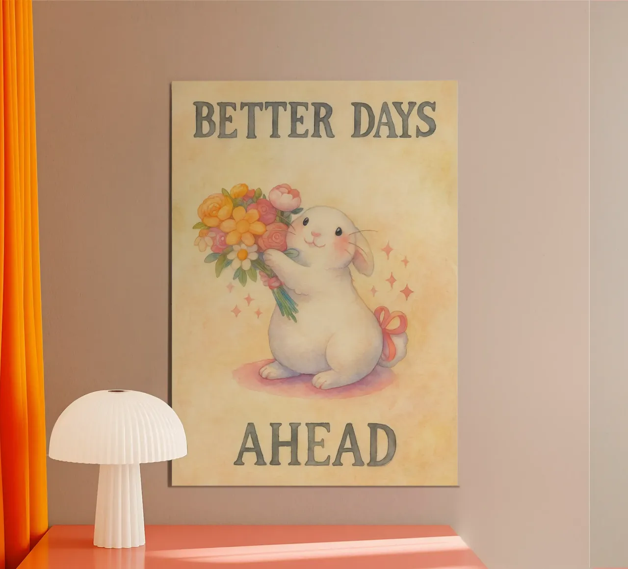 better days ahead funny rabbit poster by cepeducks