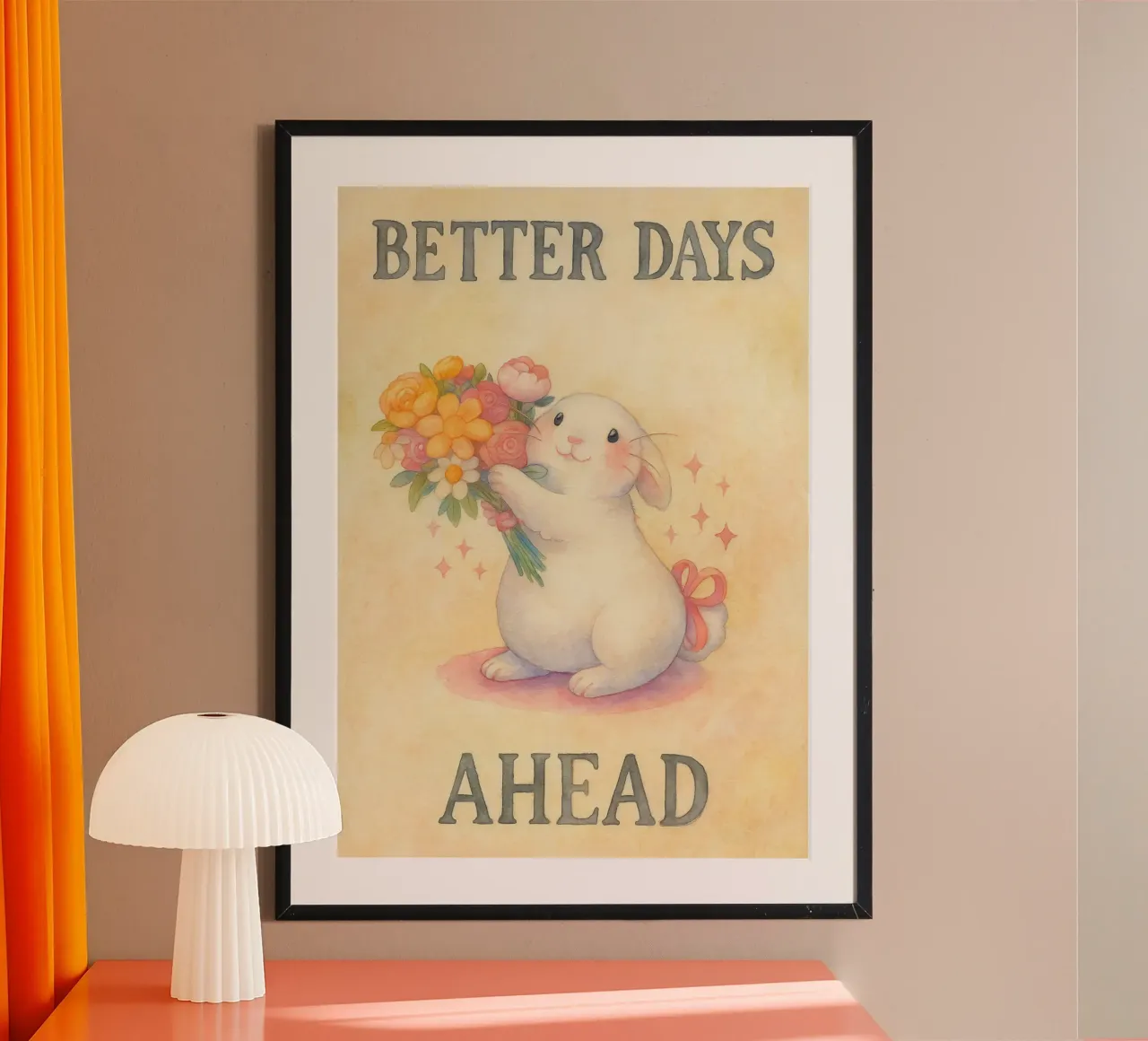 better days ahead funny rabbit poster by cepeducks