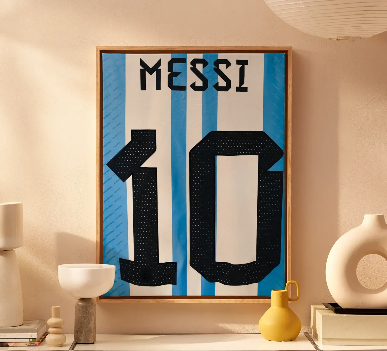 Argentinië Nationaal Elftal Trui Nummer 10 Messi canvas met Baklijst van dark eagle