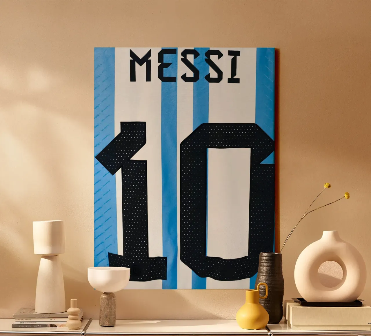 Argentinië Nationaal Elftal Trui Nummer 10 Messi canvas met Baklijst van dark eagle