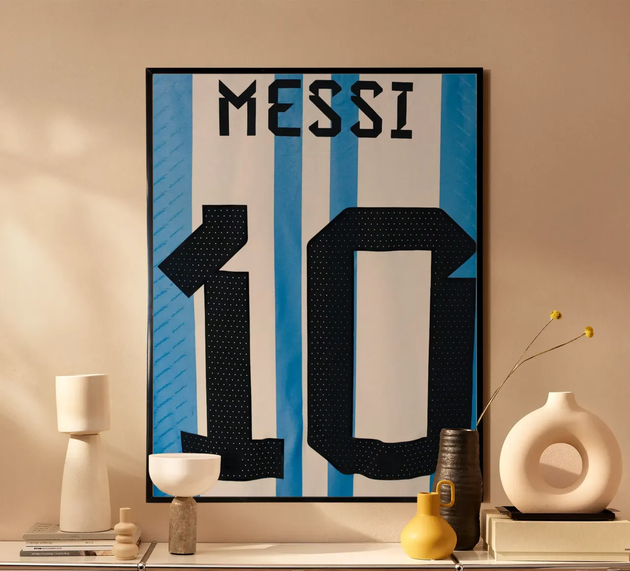 Maglia della Nazionale Argentina numero 10 Messi poster con telaio in alluminio da dark eagle
