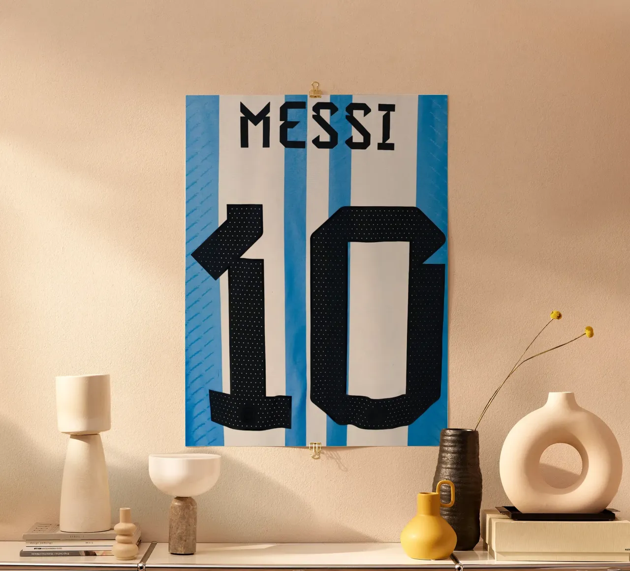 Maglia della Nazionale Argentina numero 10 Messi poster con telaio in alluminio da dark eagle