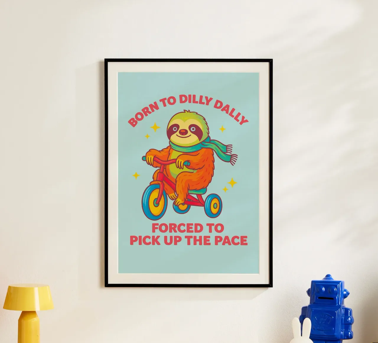geboren, um zu trödeln lustige Faultier Zeichnung Poster von cepeducks
