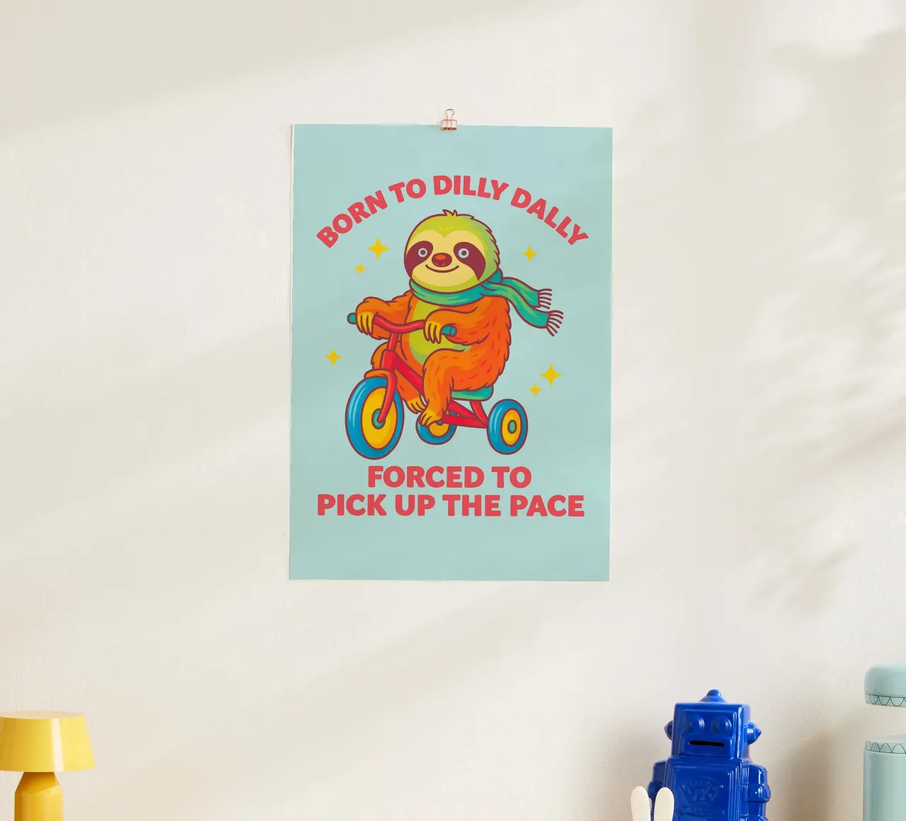 geboren, um zu trödeln lustige Faultier Zeichnung Poster von cepeducks