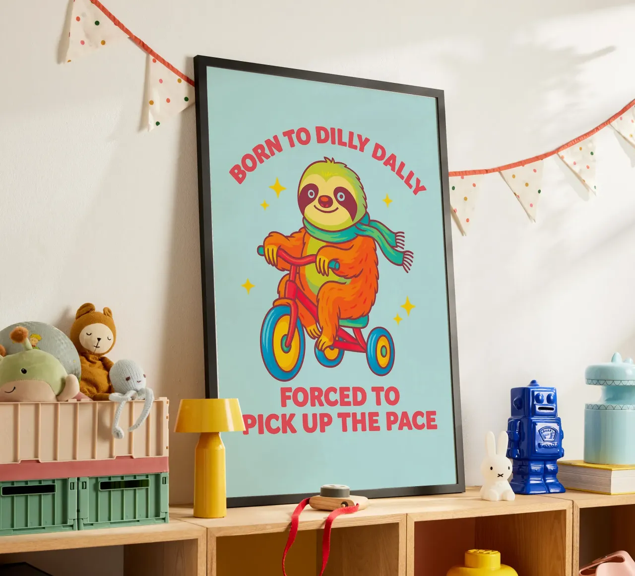 geboren, um zu trödeln lustige Faultier Zeichnung Poster von cepeducks
