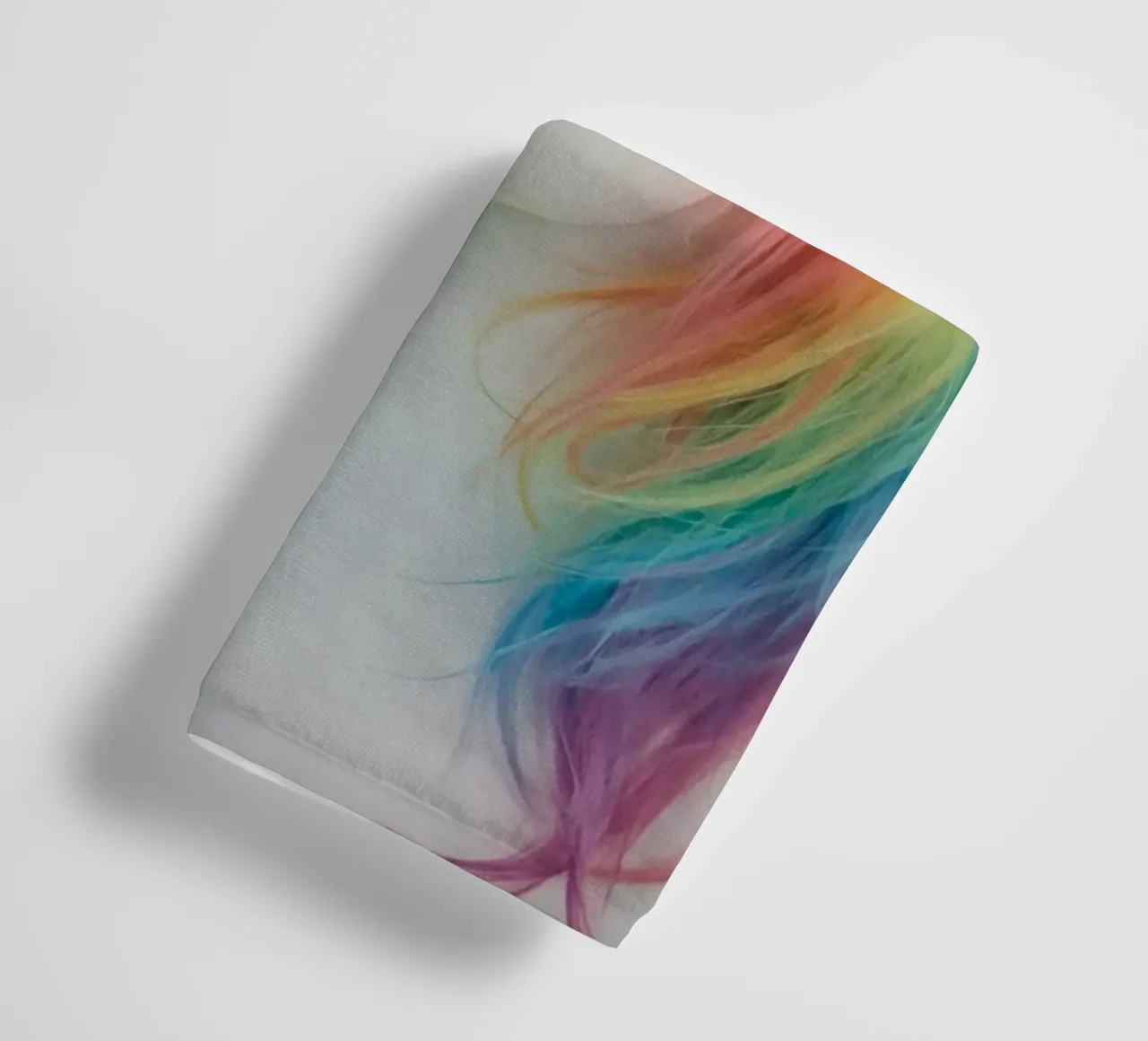 Unicorn with Rainbow Mane and Light Blue Background towel by DesignDoodle