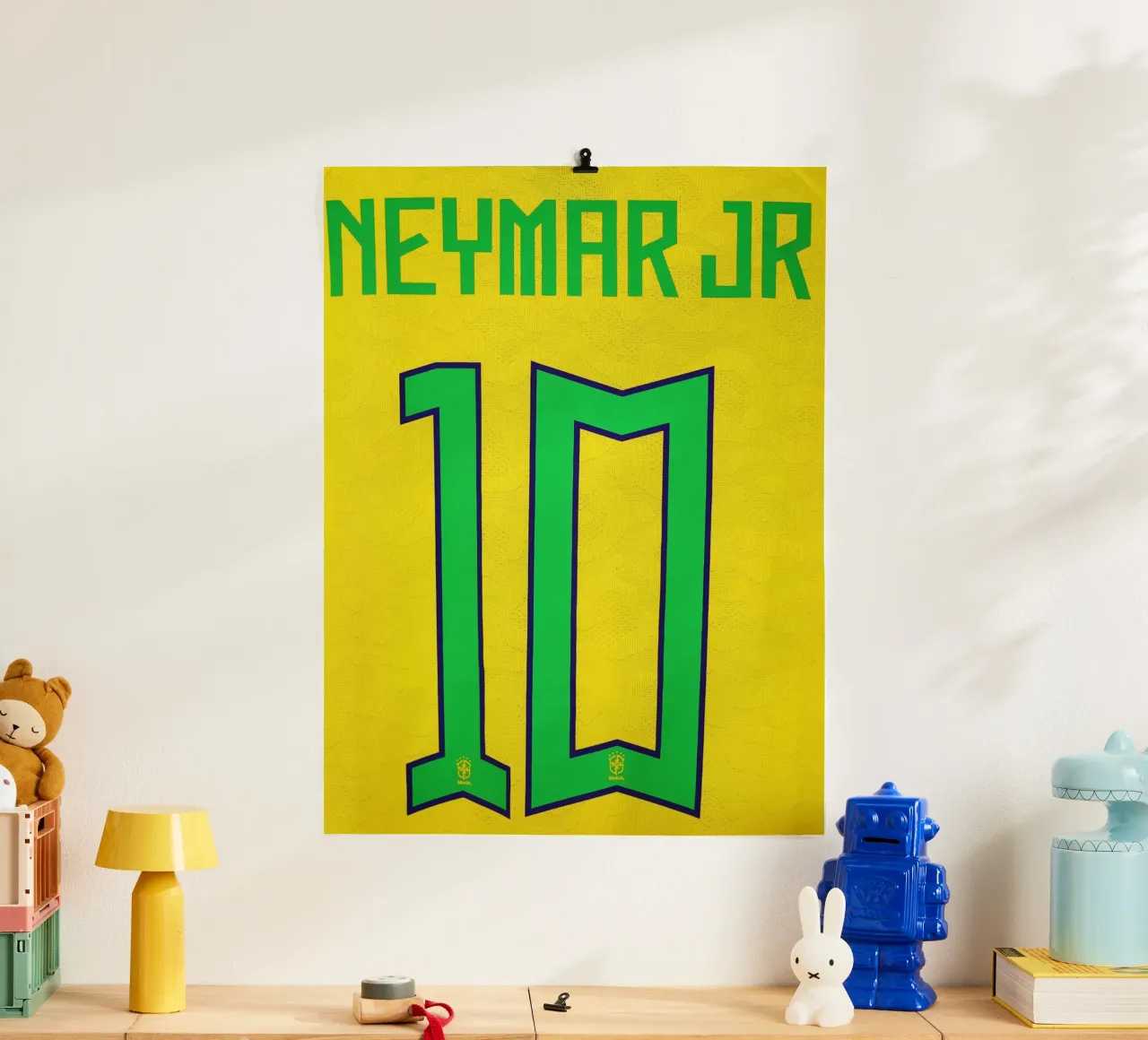 Maillot de l'équipe nationale du Brésil numéro 10 Neymar Jr poster de dark eagle