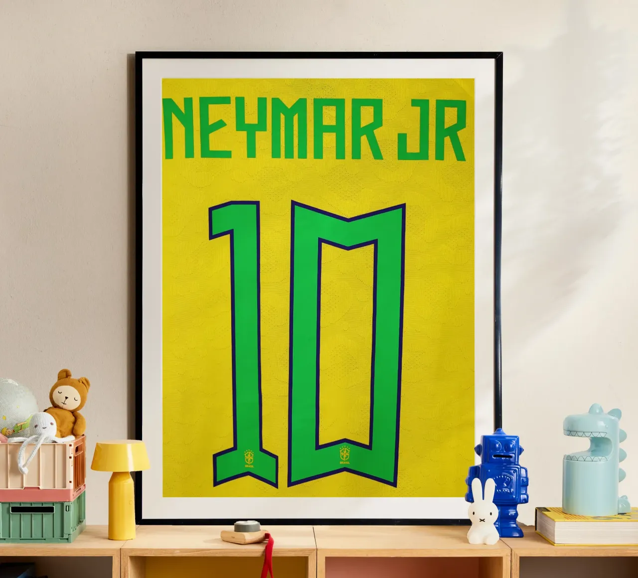Maillot de l'équipe nationale du Brésil numéro 10 Neymar Jr poster de dark eagle