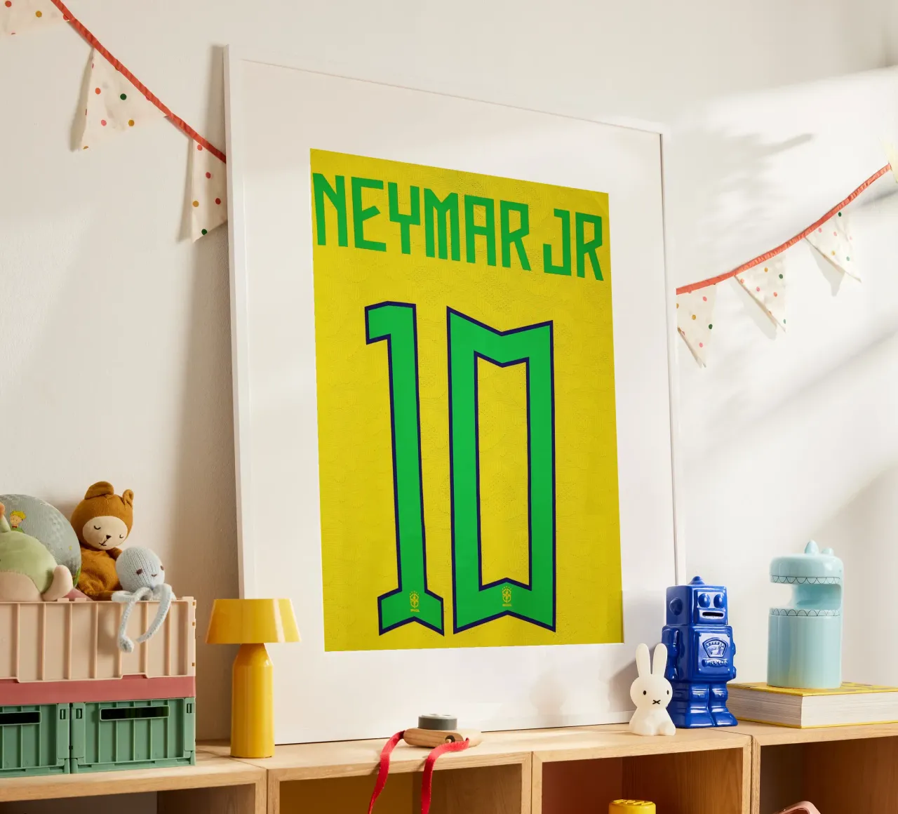 Maillot de l'équipe nationale du Brésil numéro 10 Neymar Jr poster de dark eagle