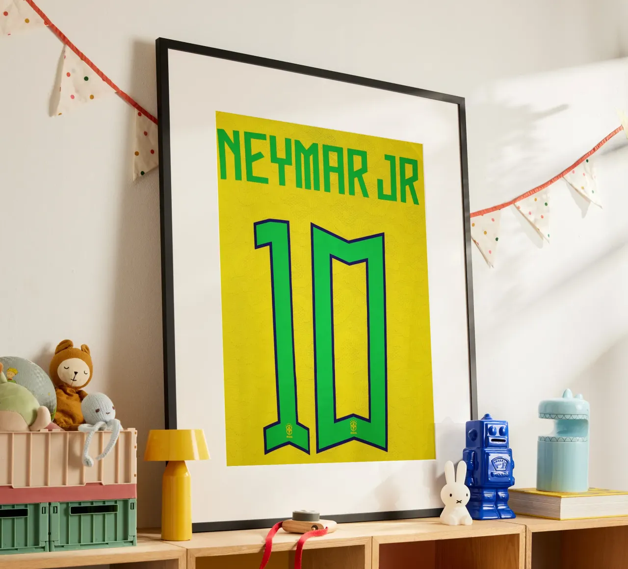 Maillot de l'équipe nationale du Brésil numéro 10 Neymar Jr poster de dark eagle
