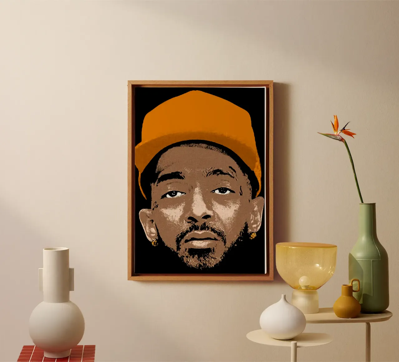 Silhouette Face Nipsey Hussle Leinwand mit Schattenfugenrahmen von itzmyui